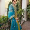 AKBAR ASLAM-Organza Partywear Heavily Adda work 3pc