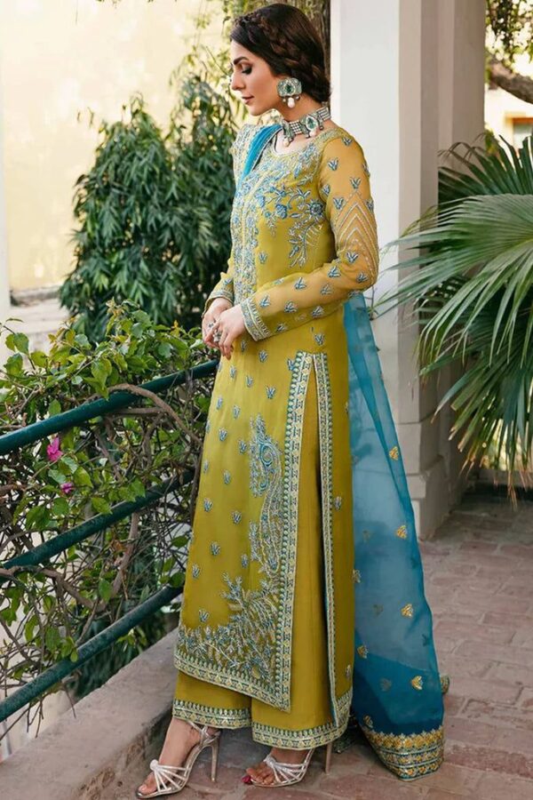 AKBAR ASLAM-Organza Partywear Heavily Adda work 3pc