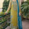 AKBAR ASLAM-Organza Partywear Heavily Adda work 3pc