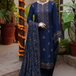Bareeze-3pc Dhanak Embroidered Dress