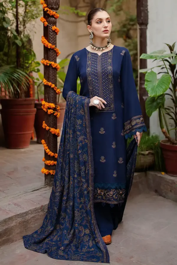 Bareeze-3pc Dhanak Embroidered Dress