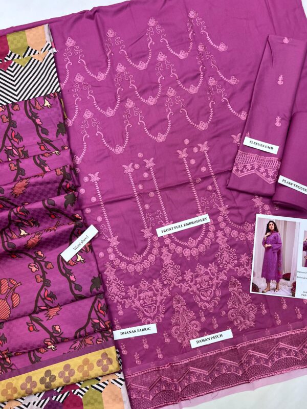 Bareeze Dhanak Embroidered with Digital Shawl