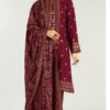 Bareeze- Heavy Embridered Meroon 3pc