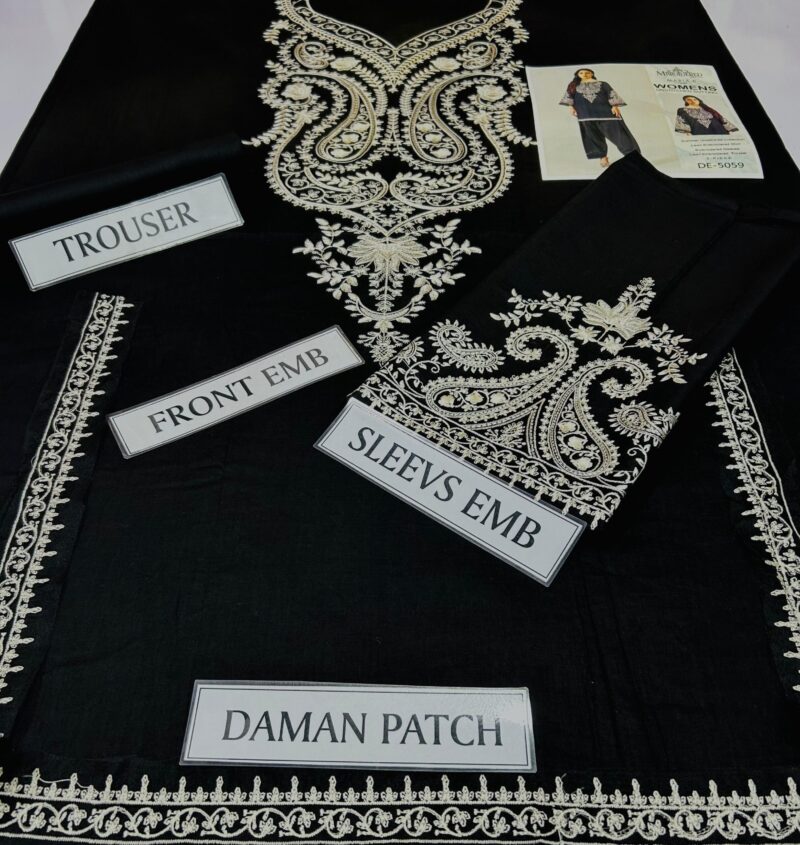 Black Embroidered Lawn 2pc – Elegant Partywear for Women