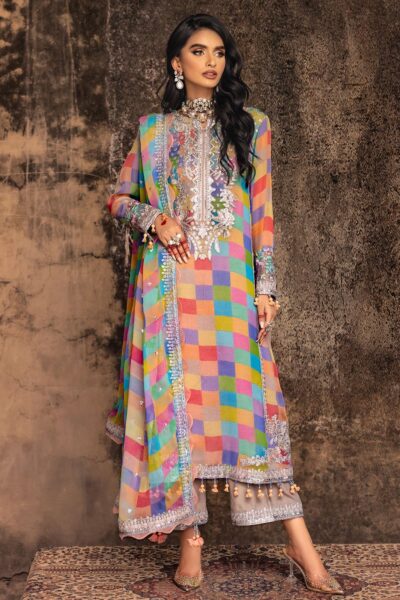 Charizma-Heavy Embroidered Digital Printed Linen 3pc