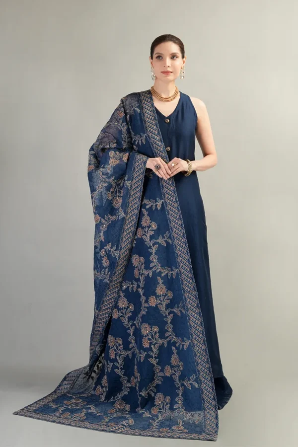 Dhanak Embroidered 3pc with Heavy Embroidered Shawl