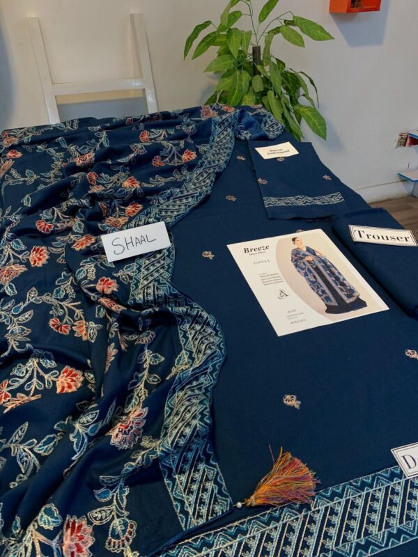 Dhanak Embroidered 3pc with Heavy Embroidered Shawl