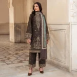 Embroidered Dhanak 3pc suit