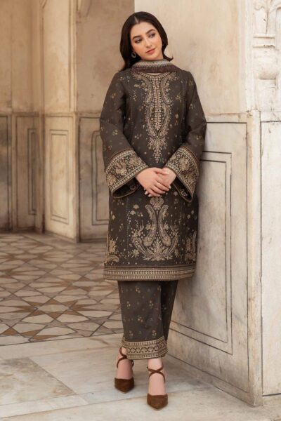 Embroidered Dhanak 3pc suit