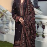 Heavy Embroidered Dhanak 3pc with Fully Embroidered Shawl