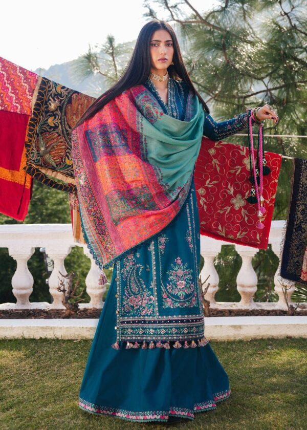 Hussain Rehar-Heavy Embroidered Dhanak 3pc