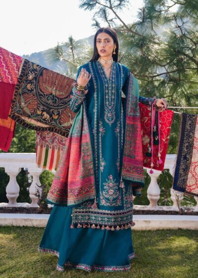 Hussain Rehar-Heavy Embroidered Dhanak 3pc