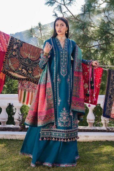 Hussain Rehar-Heavy Embroidered Dhanak 3pc
