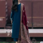 Izel-Dhanak Embroidered 3pc with Digital Printed Shawl
