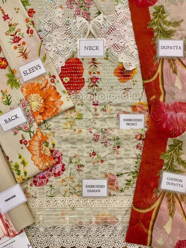 Maria B-Lawn Embroidered 3pc Suit