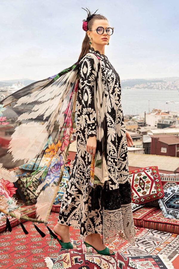 Maria B- Printed Lawn with Embroidered Patches