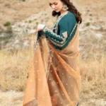 Qalamkar-Heavy Embroidered 3PC Lawn With Embroidered Chiffon Dupatta