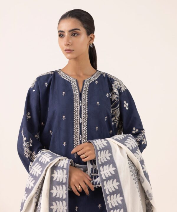 Sapphire-Embroidered 3pc Dhanak Dress