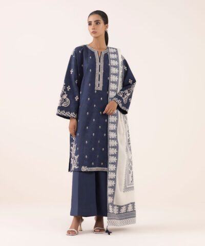 Sapphire-Embroidered 3pc Dhanak Dress