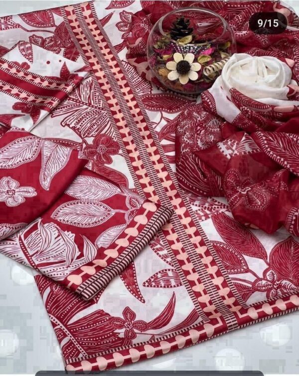 Silk Digital Prited Unstitch 3pc