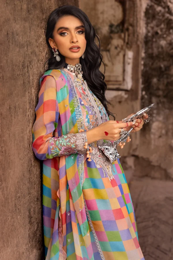 Charizma-Heavy Embroidered Digital Printed Linen 3pc