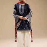 azmin-Dhanak Embroidered 3pc Dress