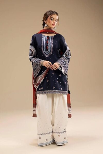 azmin-Dhanak Embroidered 3pc Dress