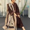 Asling-3pc Embroiderd Dhank with Wool Shawl