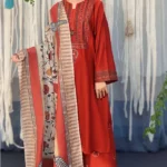 Asling-3pc Embroiderd Dhank with Wool Shawl