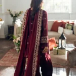 Azure Berry Dusk Chiffon Embroidered 3pc