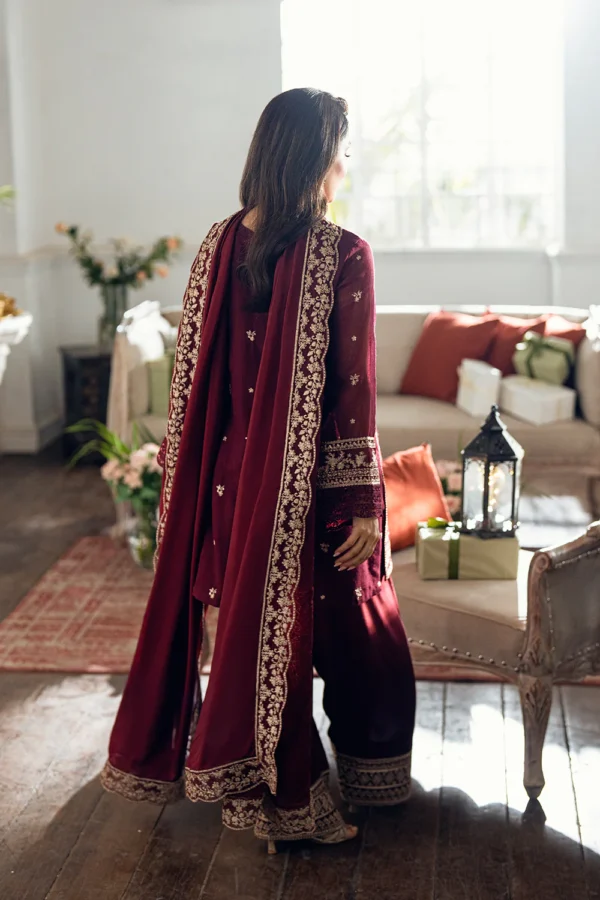 Azure Berry Dusk Chiffon Embroidered 3pc