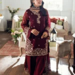 Azure Berry Dusk Chiffon Embroidered 3pc