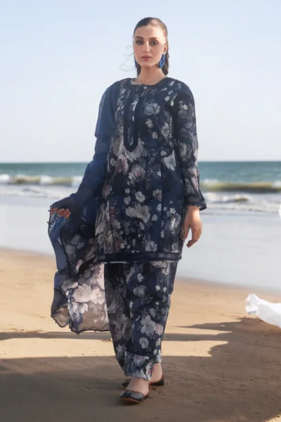 BAROQUE-All Over Linen Printed 3pc