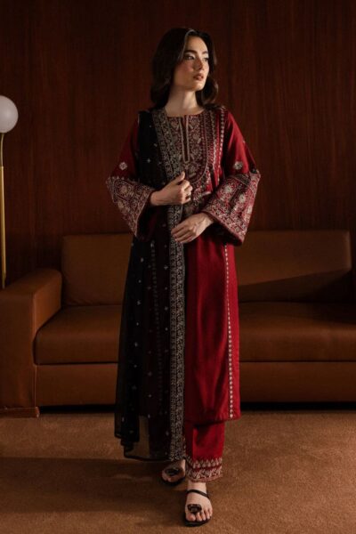 BATIK-3pc Dhanak Sequence Embroidered Suit