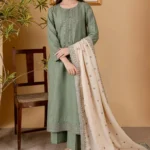 BATIK-Dhanak Embroidered 3pc with Pashmina Shawl