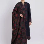 Bareeze-Blue Dhanak Embroiered 3pc with Embroidered Shawl