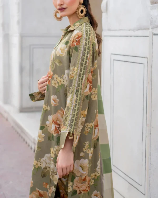 Baroque-3pc Printed Khaddar Suit