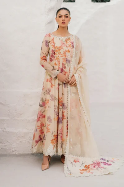 Baroque-Luxury Linen With Patches 3pc Dress