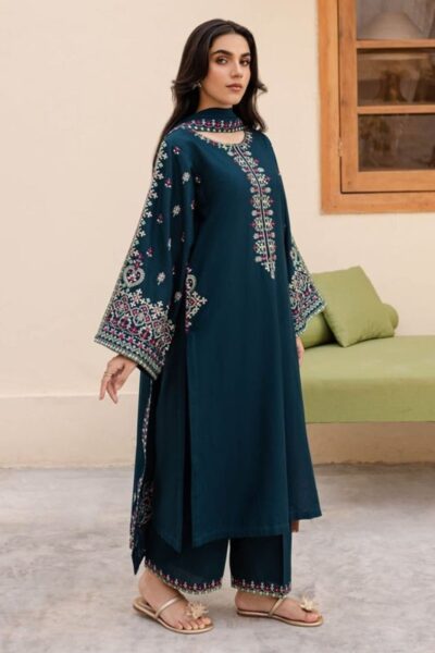 Batik-Heavy Embroidered Dhanak 3pc