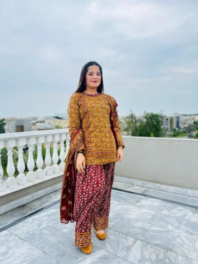 Bin Saeed-Khaddar 3pc Printed Suit (008)