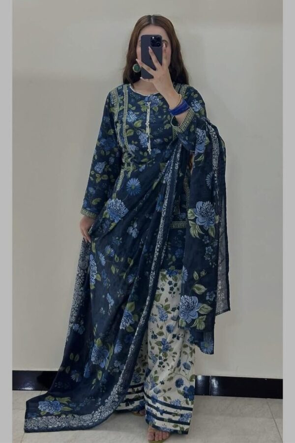 Bin Saeed-Khaddar 3pc Printed Suit (009)