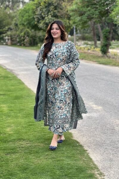 Bin Saeed-Khaddar 3pc Printed Suit (007)