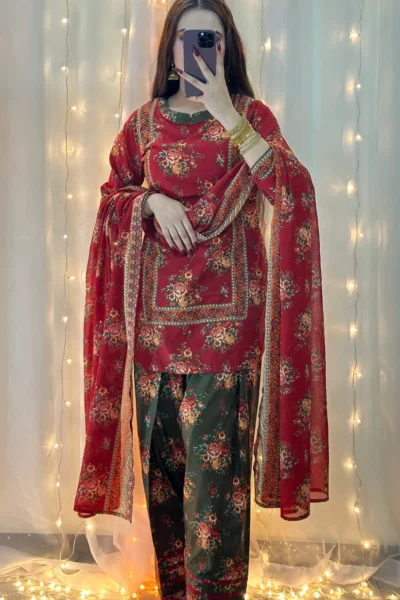 Bin Saeed-Khaddar 3pc Printed Suit (002)