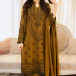 Dhanak Heavy Embroidered 3pc with wool shawl