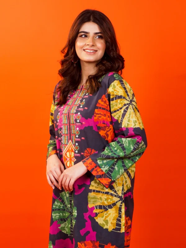Digital Printed 3pc Swiss Lawn with Digital Printed Silk Dupatta