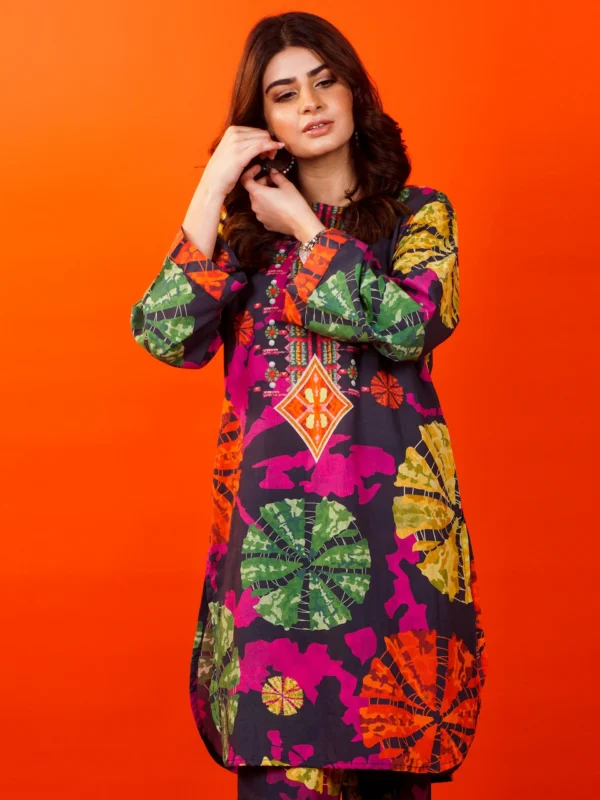 Digital Printed 3pc Swiss Lawn with Digital Printed Silk Dupatta