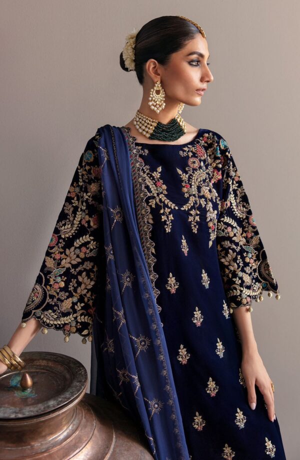 Emaan Adeel-Velvet Sequence Embroidered & Hand Work 3pc