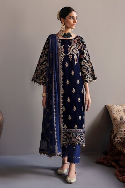 Emaan Adeel-Velvet Sequence Embroidered & Hand Work 3pc