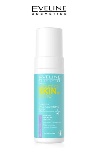Eveline Perfect Skin Acne Face Cleansing Foam – Gentle Deep Cleanser for Clear Skin