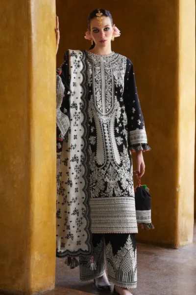 Hussain Rehar-Dhanak Embroidered 3pc with Printed Dupatta